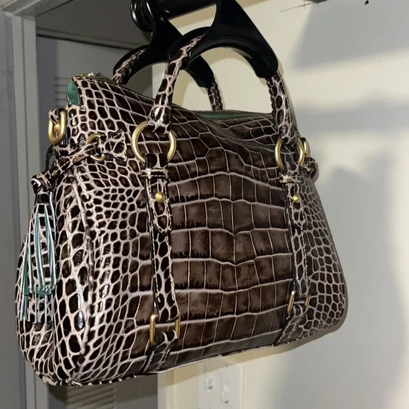 Hard to find!! Dooney & Bourke Croco Fino satchel. Brown crocodile. - Picture 2 of 8